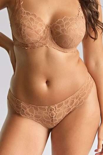 Panache Allure Thong, Honey, Front View