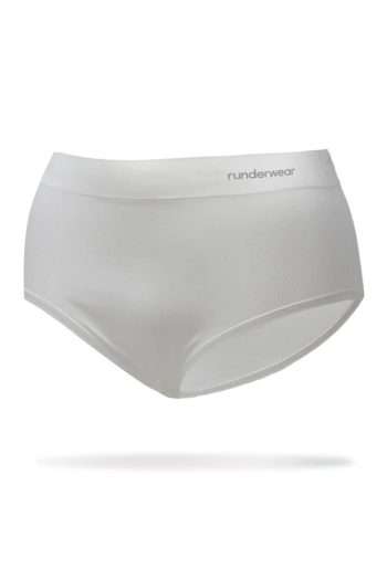 Runderwear Women's Running Briefs, White, Front View