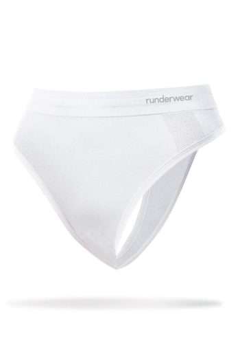 Runderwear Women's Running G-String, White, Front View