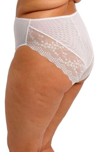 Elomi Lucie High Leg Brief, White, Side View