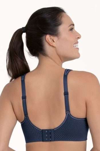 Anita Active Air Control Delta Pad Sports Bra, Blue Iris, Back View