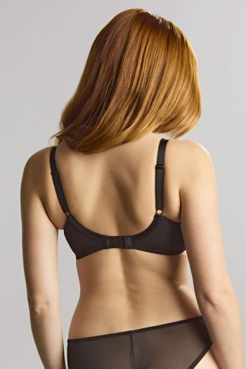 Panache Blossom Balcony Bra, Black, Back View