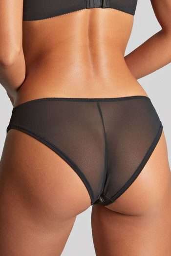 Panache Blossom Brazilian Brief, Black, Back View