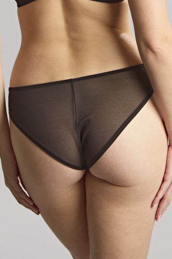 Panache Blossom Brazilian Brief, Black, Back View