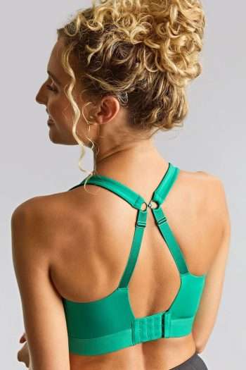 Panache Sport Endurance Underwired Sports Bra, Green, Clipped Back View