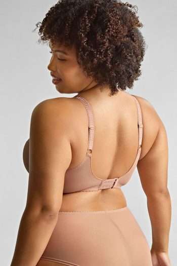 Sculptresse Liberty Plunge Bra, Mocha, Back View
