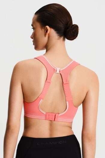 Shock Absorber Ultimate Run Bra, Coral, Back View