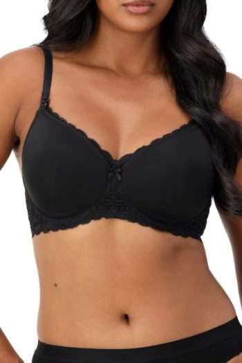 Triumph Gorgeous Mama Lace Wirefree Bra, Black, Front View