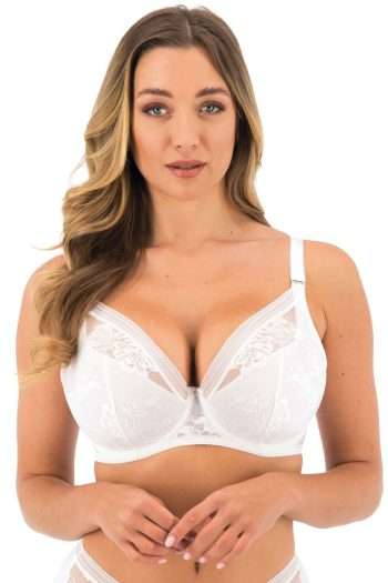 Fantasie Fusion Padded Plunge Bra, White, Front View