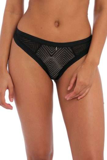 Freya Tailored Brazilian Brief, Black, Front View