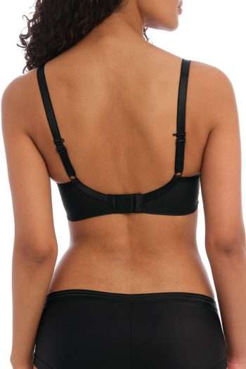 Freya Tailored Moulded Plunge T-Shirt Bra, Black, Regular Back View