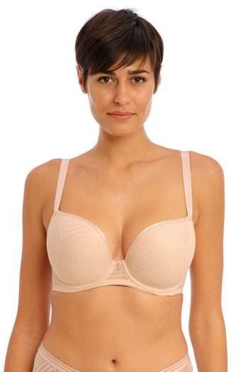 Freya Tailored Moulded Plunge T-Shirt Bra, Natural Beige, Front View