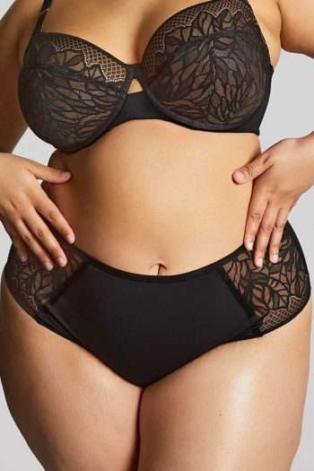 Sculptresse Sophia Deep Brief, Black, Front View