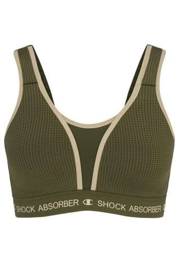 Shock Absorber Ultimate Run Bra Padded, Olive Night, Front View