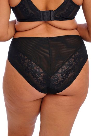 Elomi Nerina High Leg Brief, Black, Back View