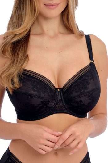 Fantasie Fusion Lace Full Cup Side Support Bra, Black, Front View