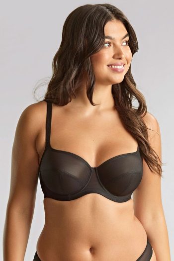 Panache Tango Essence Balcony Bra, Black, Front View