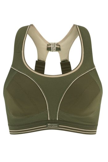 Shock Absorber Ultimate Run Bra, Olive Night, Front View