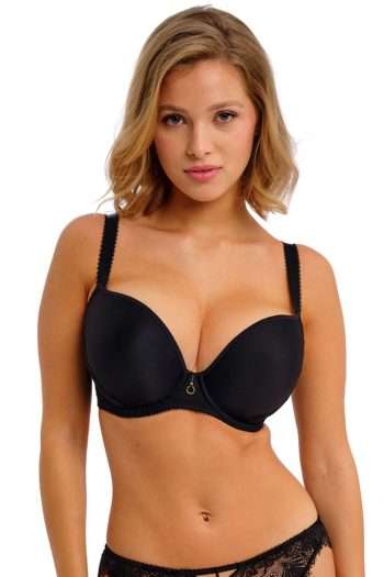 Freya Fascinate Moulded Plunge T-Shirt Bra, Black, Front View