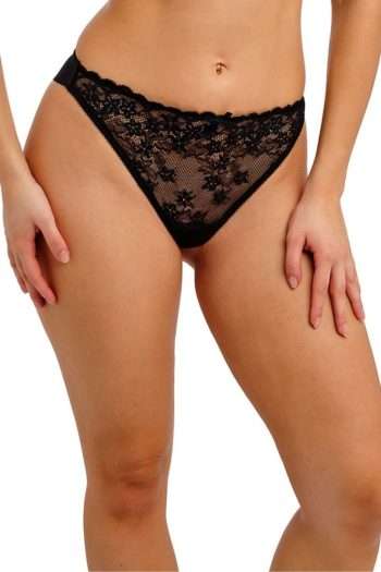 Freya Quinn Brazilian Brief, Black, Front View