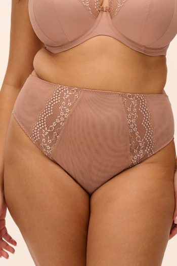 Elomi Lucie Stretch Plunge Bra, Mocha, Front View