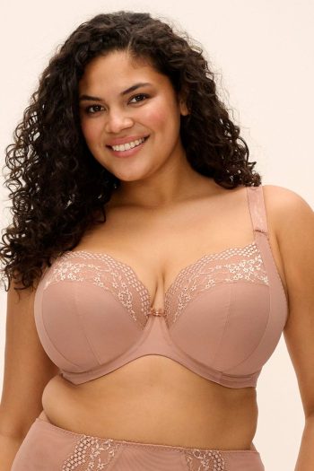 Elomi Lucie Stretch Plunge Bra, Mocha, Front View