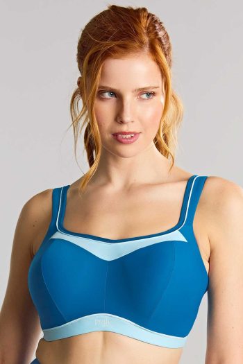Panache Power Underwired Sports Bra, Ocean, Regular Front View