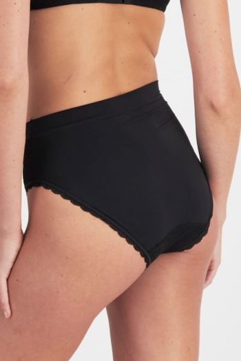 Barely There Lace Full Brief, Black, Back View
