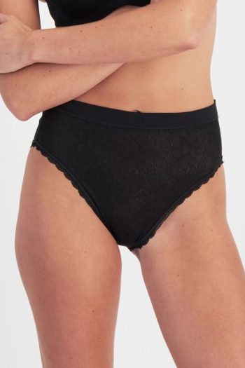 Barely There Lace Full Brief, Black, Front View