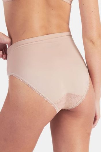 Barely There Lace Full Brief, Nude, Back View