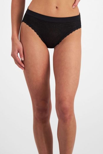 Berlei Barely There Lace Bikini Brief, Black, Front View