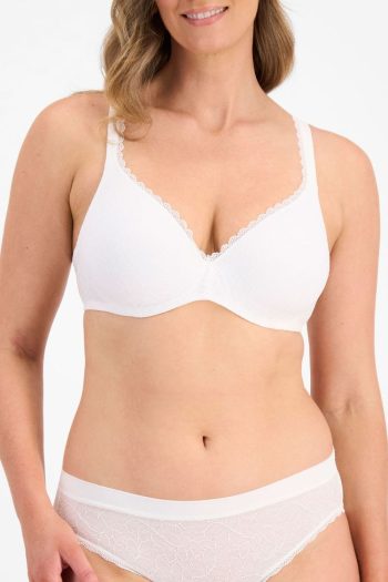 Berlei Barely There Lace Contour Bra, White, Front View