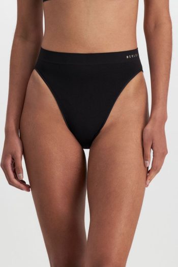 Berlei UnderState Seamless Hi-Cut Brief, Black, Front View