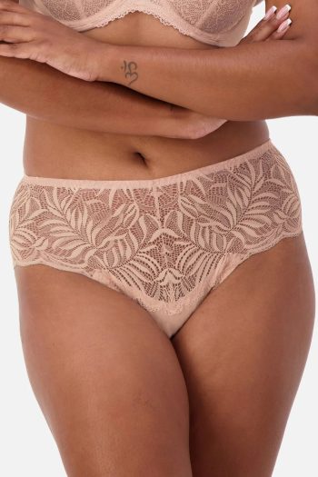 Triumph Essential Lace Maxi Brief, Nude Pink, Front View