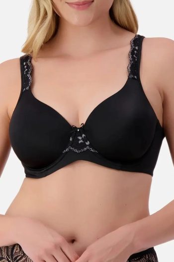 Triumph Gorgeous Silhouette Padded T-Shirt Bra, Black, Front View