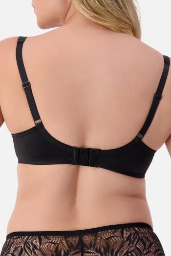 Triumph Lacy Minimiser Wirefree Bra, Black, Back View