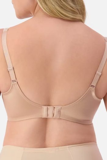 Triumph Lacy Minimiser Wirefree Bra, New Beige, Back View