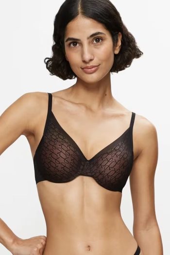 Triumph Signature Sheer Padded Bra, Black, Front View