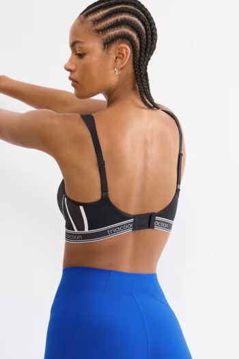 Triumph Triaction Cardio Breeze Sports Bra, Black, Back View
