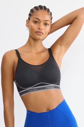 Triumph Triaction Cardio Breeze Sports Bra, Black, Front View