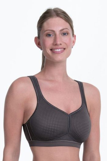 Anita Active Performance Sports Bra, Anthracite, Front View