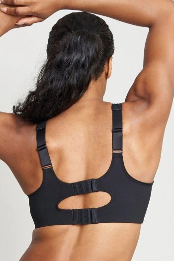 Runderwear Power Sports Bra in Black, Back View