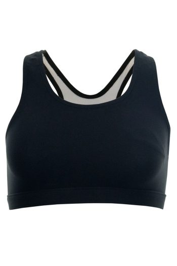Sportjock Super Sports Bra, Black, Front View
