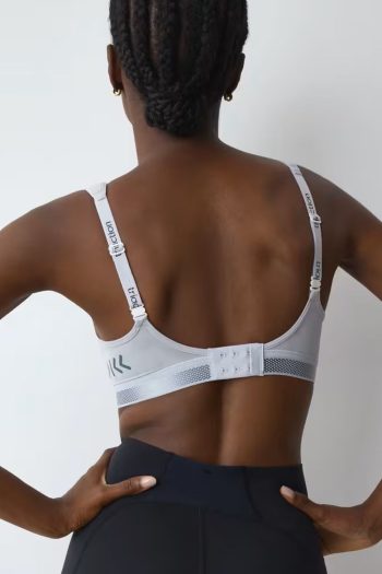 Triumph Triaction Cardio Cloud Padded Sports Bra, Platinum, Back View