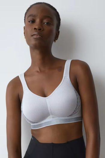 Triumph Triaction Cardio Cloud Padded Sports Bra, Platinum, Front View