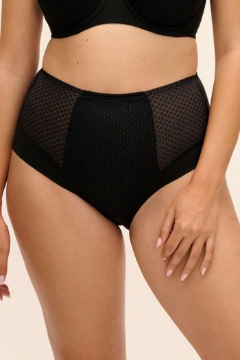 Fantasie Evolution Comfort High Waist Brief, Black, Front View