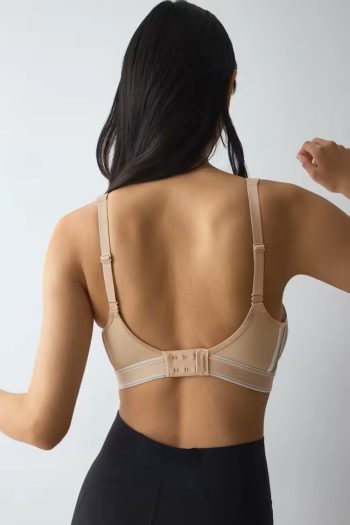 Triumph Triaction Cardio Breeze Sports Bra, Tender Beige, Back View